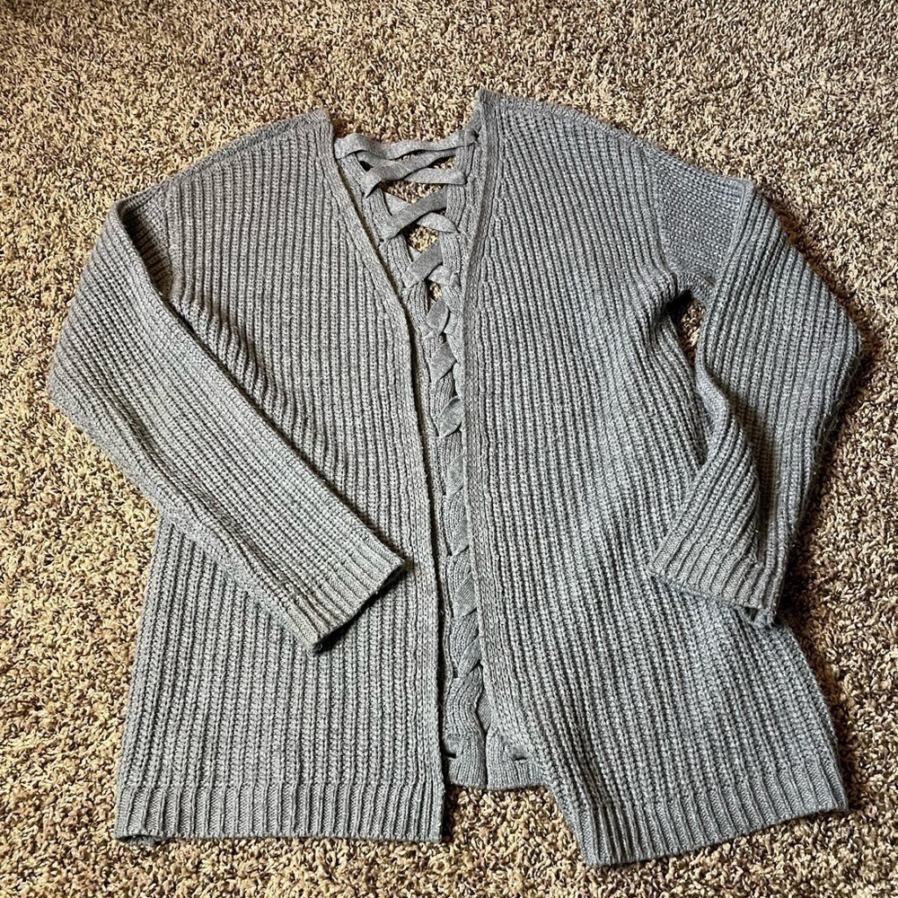 ❌SOLD❌Indigo gray medium cardigan - Picture 1 of 3